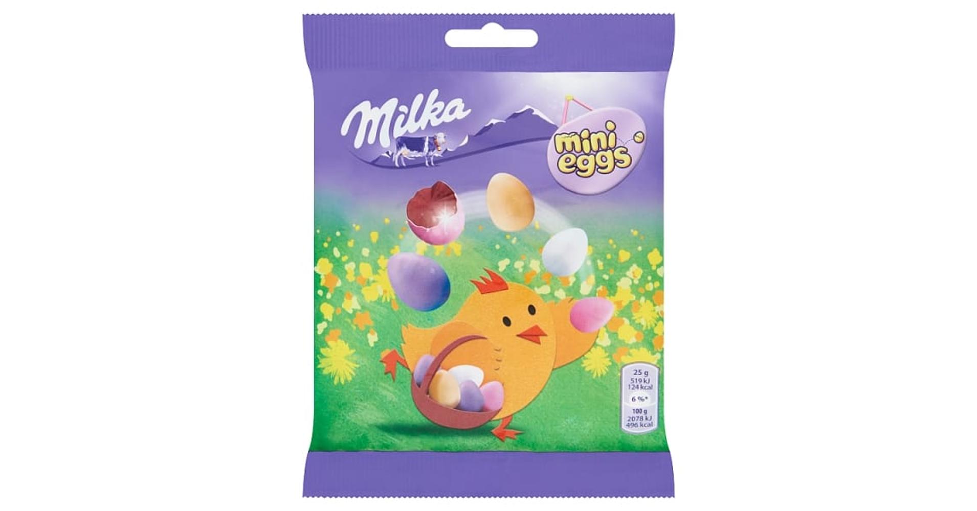 A MILKA MINI EGGS DRAZSÉ TOJÁSOK ALPESI TEJCSOKOLÁDÉVAL TÖLTVE 100 G ...