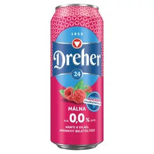 DREHER 24 ALKOHOLMENTES VILÁGOS SÖR ÉS MÁLNA ÍZŰ ITAL KEVERÉKE CUKORRAL ÉS ÉDESÍTŐSZERREL 0,0% 0,5 L