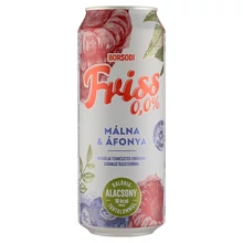 Borsodi Friss 0,0% málna-áfonya ízű ital és alkoholmentes világos sör keveréke 0,5 l