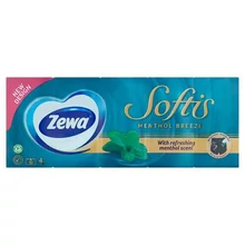 ZEWA SOFTIS MENTHOL BREEZE ILLATOSÍTOTT PAPÍR ZSEBKENDŐ 4 RÉTEGŰ 10 X 9 DB