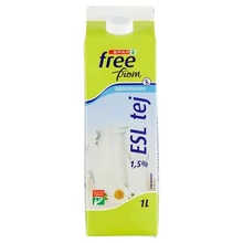 SPAR FREE FROM ESL LAKTÓZMENTES, ZSÍRSZEGÉNY TEJ 1,5% 1 L