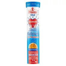 HAAS VITAL KALCIUM + D + K VITAMIN NARANCSÍZŰ PEZSGŐTABLETTA CUKORRAL ÉS ÉDESÍTŐSZEREKKEL 20 DB 80 G