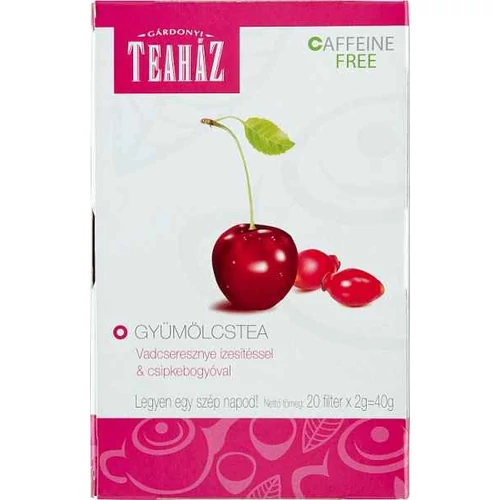 GÁRDONYI TEAHÁZ GYÜMÖLCSTEA VADCSERESZNYE ÍZESÍTÉSSEL & CSIPKEBOGYÓVAL 20 FILTER 40 G