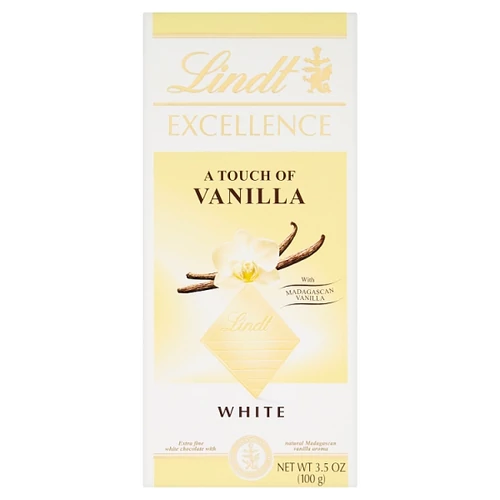 LINDT EXCELLENCE A TOUCH OF VANILLA EXTRA FEHÉR CSOKOLÁDÉ VANÍLIA ÍZZEL 100 G