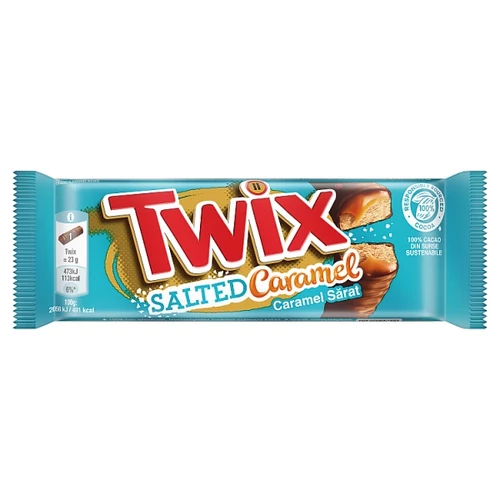 TWIX SALTED CARAMEL KEKSZES SZELETEK KARAMELLÁVAL, TEJCSOKOLÁDÉBA MÁRTVA 2 X 23 G (46 G)
