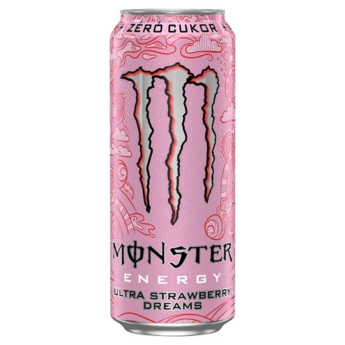 MONSTER ENERGY ULTRA STRAWBERRY DREAMS SZÉNSAVAS EPER ÍZŰ ITAL KOFFEINNEL 500 ML