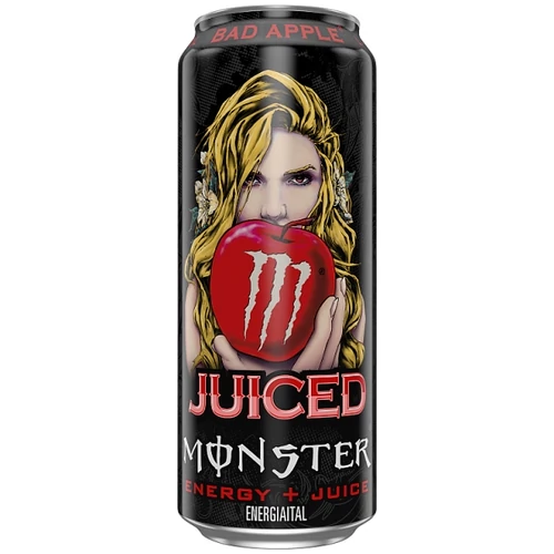 MONSTER JUICED BAD APPLE SZÉNSAVAS ENERGIAITAL GYÜMÖLCSLÉVEL, KOFFEINNEL 500 ML