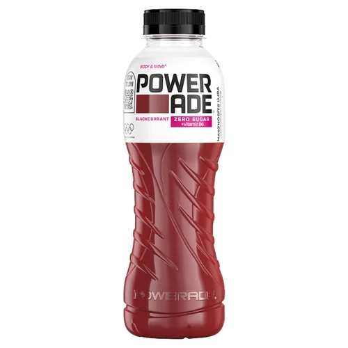 POWERADE BODY&MIND SZÉNSAVMENTES, FEKETE RIBIZLI-ÍZŰ, ENERGIAMENTES ÜDÍTŐITAL ÉDESÍTŐSZERREL 500 ML