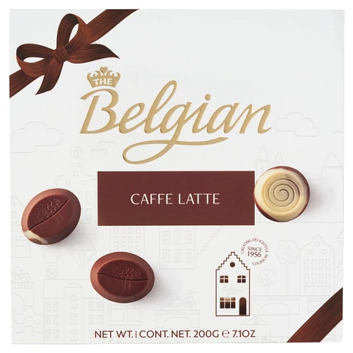 THE BELGIAN CAFFE LATTE KÁVÉ ÍZŰ BELGA CSOKOLÁDÉBONBONOK 200 G 