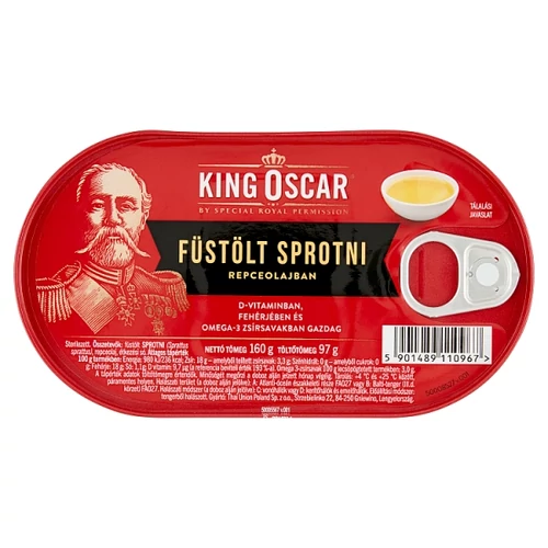 KING OSCAR FÜSTÖLT SPROTNI REPCEOLAJBAN 160 G
