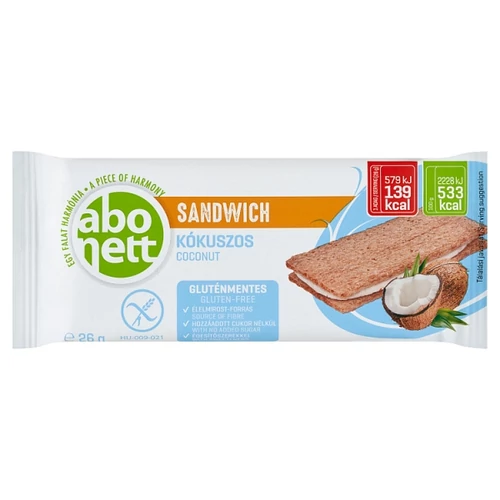 ABONETT GLUTÉNMENTES KÓKUSZOS SZENDVICS 26 G