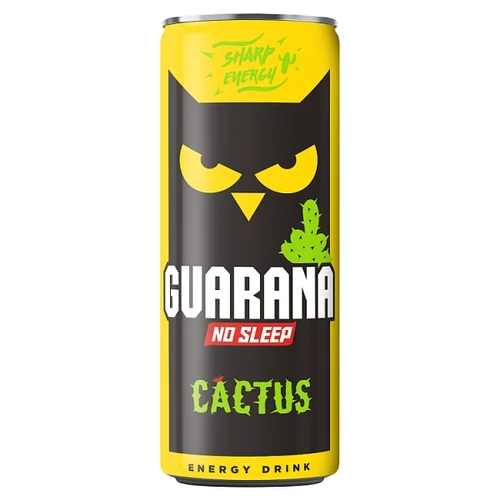 GUARANA NO SLEEP CACTUS KAKTUSZ ÍZESÍTÉSŰ, SZÉNSAVAS, ALKOHOLMENTES ITAL 250 ML