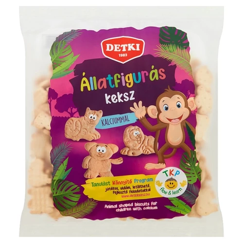 DETKI ÁLLATFIGURÁS HÁZTARTÁSI KEKSZ GYEREKEKNEK KALCIUMMAL 160 G