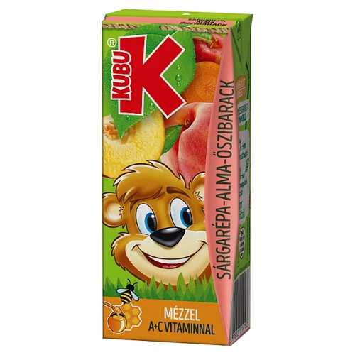 KUBU SÁRGARÉPA-ALMA-ŐSZIBARACK ITAL MÉZZEL, VITAMINOKKAL 200 ML