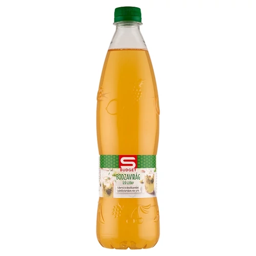 S-Budget bodzavirág ízű szörp cukorral és édesítőszerekkel 0,7 l
