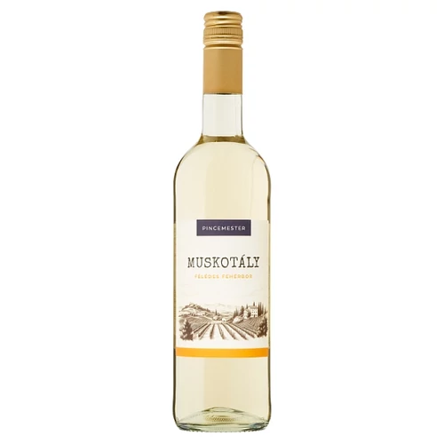 PINCEMESTER DUNA-TISZA KÖZI MUSKOTÁLY FÉLÉDES FEHÉRBOR 11% 750 ML