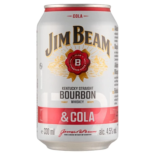 JIM BEAM BOURBON WHISKEY & COLA ALKOHOLOS ÜDÍTŐITAL 4,5% 330 ML