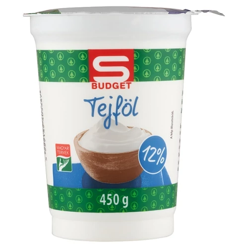 S-BUDGET FÉLZSÍROS TEJFÖL 12% 450 G