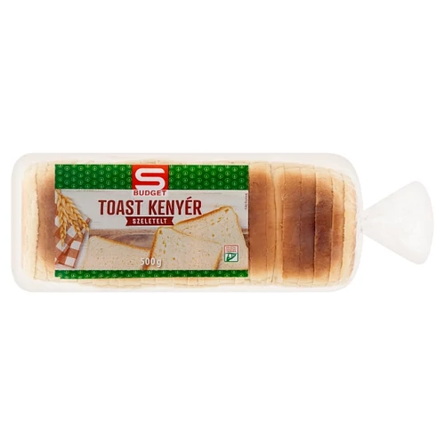 S-BUDGET SZELETELT TOAST KENYÉR 500 G