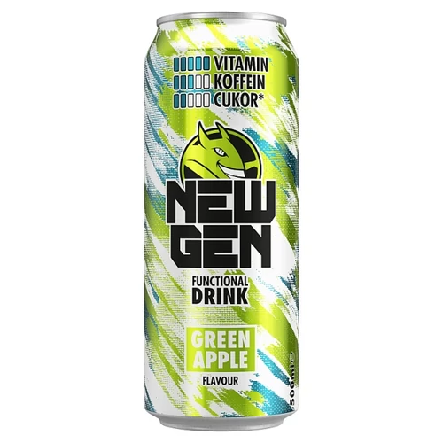 NEW GEN ZÖLDALMAÍZŰ, KOFFEINTARTALMÚ, SZÉNSAVAS, ALKOHOLMENTES ITAL 500 ML