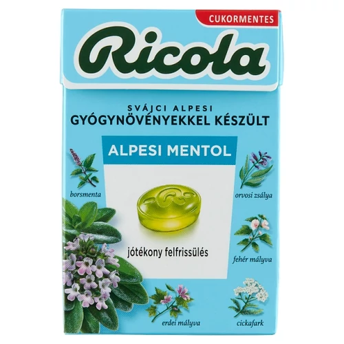 RICOLA GYÓGYNÖVÉNY CUKORKA ALPINE FRESH 40G