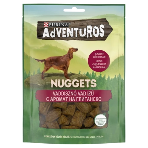 PURINA ADVENTUROS NUGGETS VADDISZNÓ, VAD ÍZŰ KUTYA JUTALOMFALAT 90 G