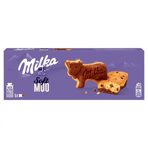 MILKA SOFT MOO SÜTEMÉNY TEJCSOKOLÁDÉ DARABOKKAL 5 X 28 G (140 G) 
