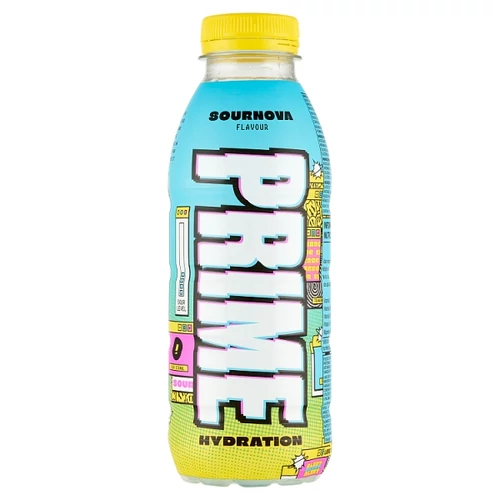 PRIME HYDRATION SOURNOVA CITRUS-, BOGYÓSGYÜMÖLCS-, SZŐLŐ- ÉS ALMA ÍZŰ SZÉNSAVMENTES ÜDÍTŐITAL 500 ML