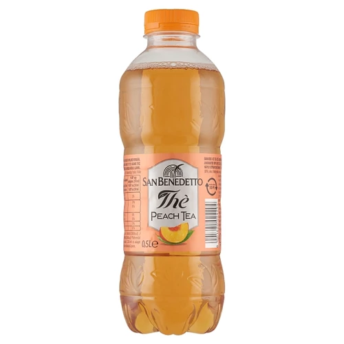 SAN BENEDETTO BARACKOS ICE TEA ÍZŰ ALKOHOLMENTES ÜDÍTŐITAL CUKORRAL ÉS ÉDESÍTŐSZEREKKEL 0,5 L