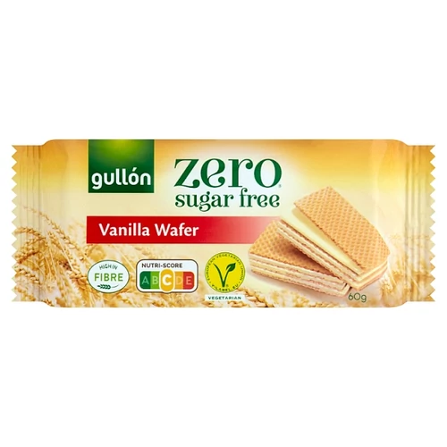 GULLÓN ZERO VANÍLIA ÍZESÍTÉSŰ KRÉMMEL TÖLTÖTT OSTYA ÉDESÍTŐSZERREL, CUKORMENTES 60 G