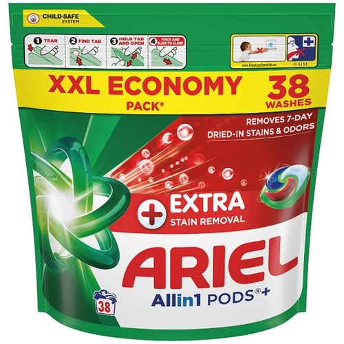 ARIEL ALLIN1 PODS +EXTRA FOLTELTÁVOLÍTÓ HATÁSÚ MOSÓKAPSZULA, 38 MOSÁSHOZ