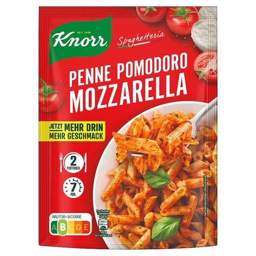 KNORR SPAGHETTERIA PENNE POMODORO MOZZARELLA TÉSZTA PARADICSOMOS MOZZARELLÁS SZÓSZBAN 181 G