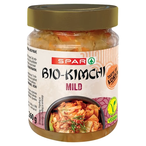 SPAR KIMCHI ENYHÉN FŰSZERES FERMENTÁLT BIO ZÖLDSÉGKÉSZÍTMÉNY 260 G