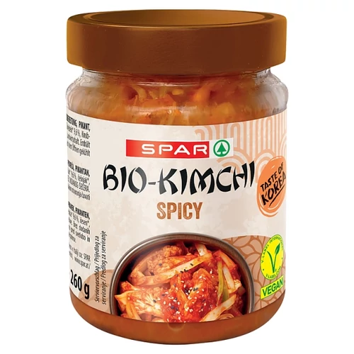 SPAR KIMCHI CSÍPŐS, FERMENTÁLT BIO ZÖLDSÉGKÉSZÍTMÉNY 260 G