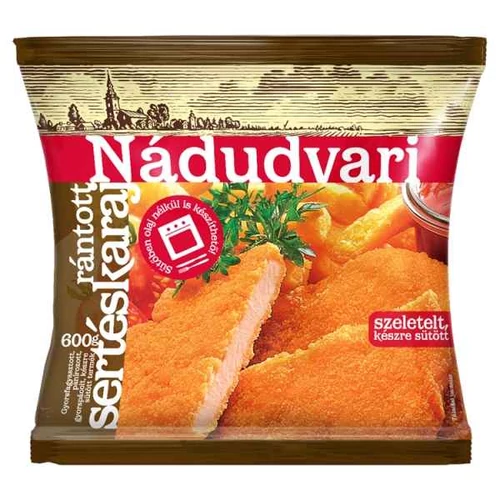 NÁDUDVARI GYORSFAGYASZTOTT SZELETELT, KÉSZRE SÜTÖTT RÁNTOTT SERTÉSKARAJ 600 G