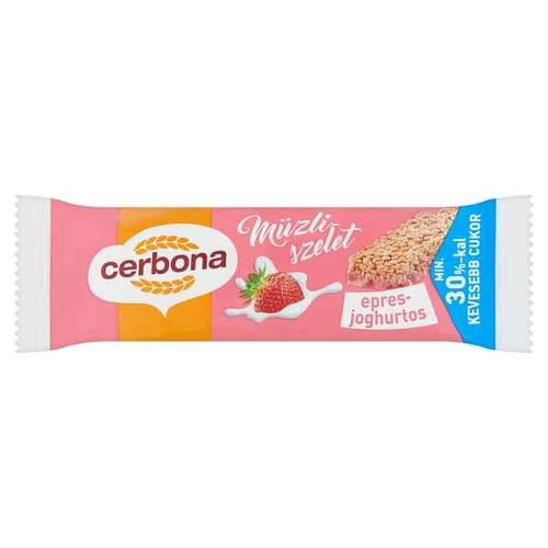 CERBONA EPRES-JOGHURTOS MÜZLISZELET EPRES BEVONÓ TALPPAL, CUKORRAL ÉS ÉDESÍTŐSZERREL 20 G