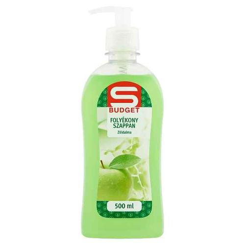 S-BUDGET FOLYÉKONY SZAPPAN ZÖLDALMA 500ML