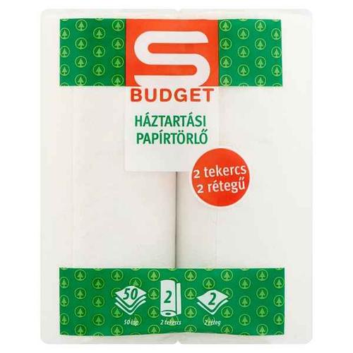 S-BUDGET HÁZTARTÁSI PAPÍRTÖRLŐ 2 RÉTEGŰ 2 TEKERCS
