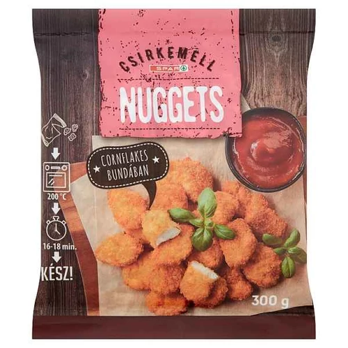 SPAR GYORSFAGYASZTOTT CSIRKEMELL NUGGETS KUKORICAPELYHES BUNDÁBAN 300 G